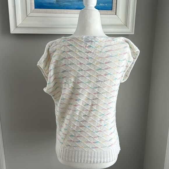 Vintage 70s 80s Brunny Rainbow Shortsleeve Crewneck Sweater - Picture 7 of 12